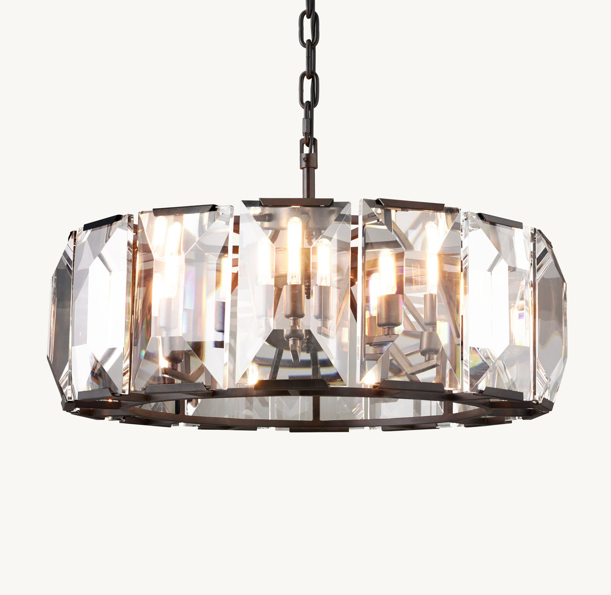Signature Harlow Crystal Round Chandelier – 31" Iron — view 2