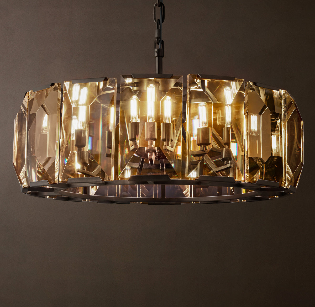 Signature Harlow Crystal Round Chandelier – 31" Iron — view 3