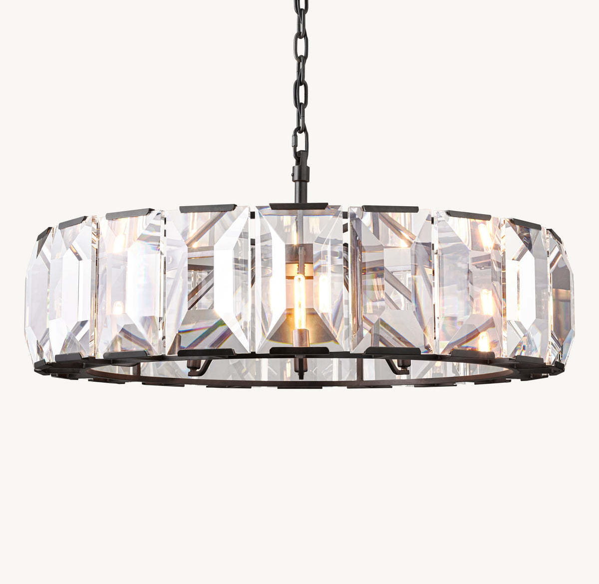Signature Harlow Crystal Round Chandelier – 43" Iron — view 2