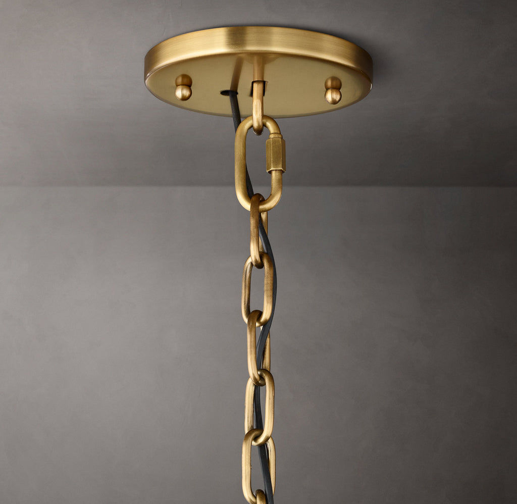 Signature Harlow Crystal Round Chandelier – 60" Lacquered Burnished Brass — view 3