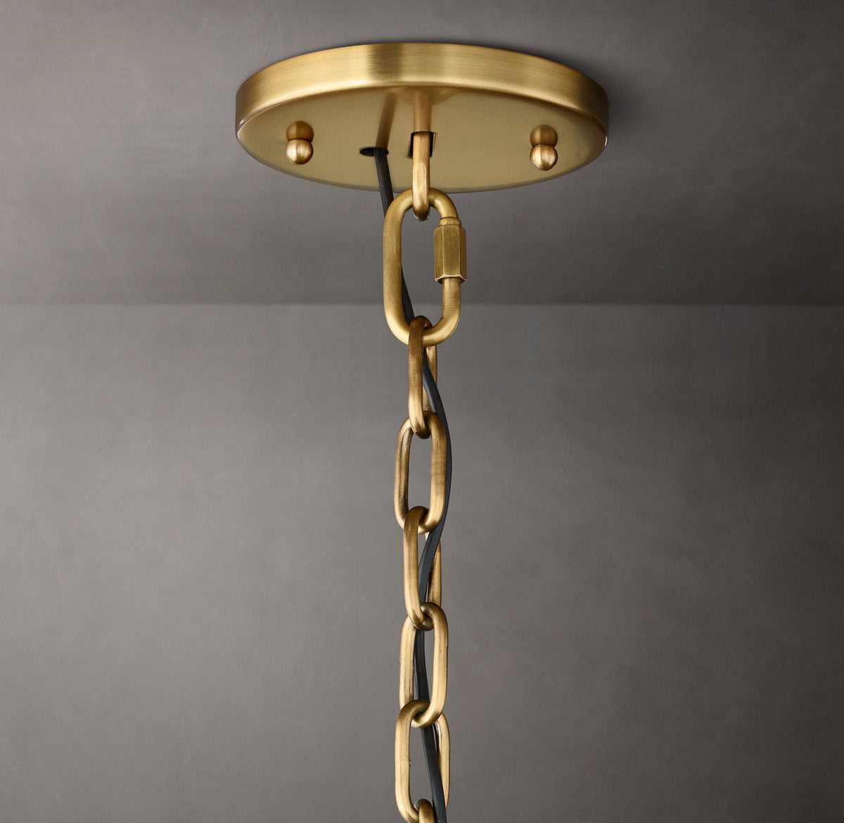Signature Harlow Crystal Round Chandelier – 60" Lacquered Burnished Brass — view 3
