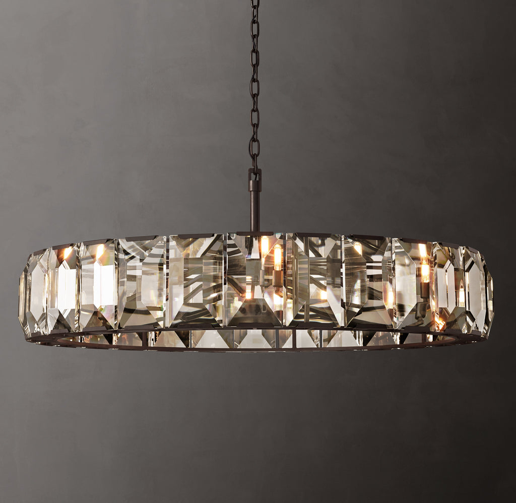 Signature Harlow Crystal Round Chandelier – 60" Iron — view 1