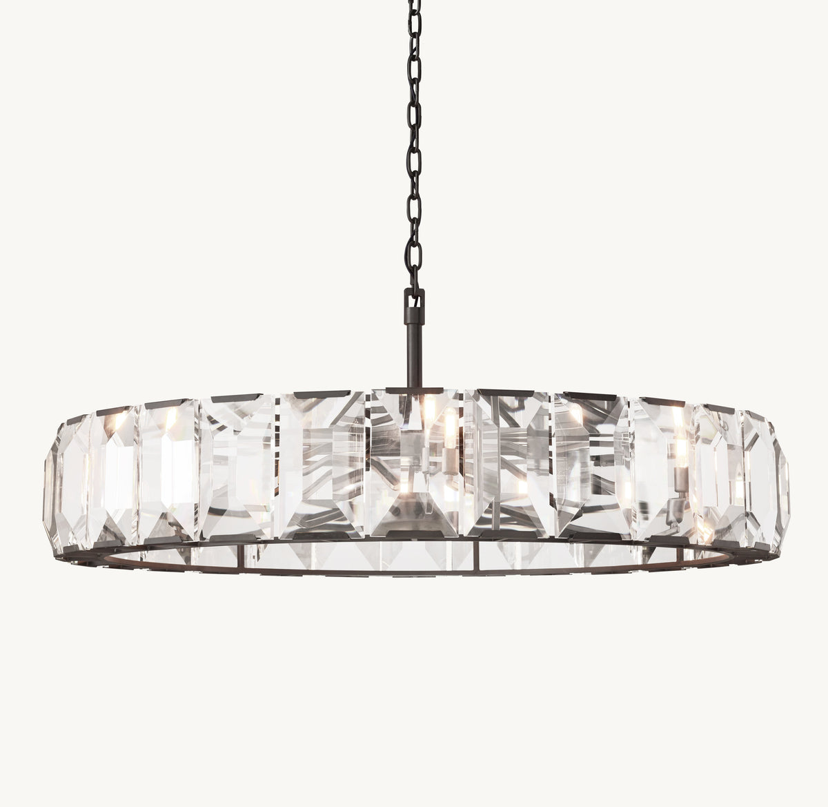 Signature Harlow Crystal Round Chandelier – 60" Iron — view 2