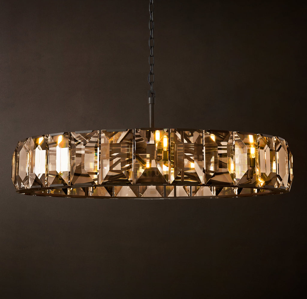 Signature Harlow Crystal Round Chandelier – 60" Iron — view 3
