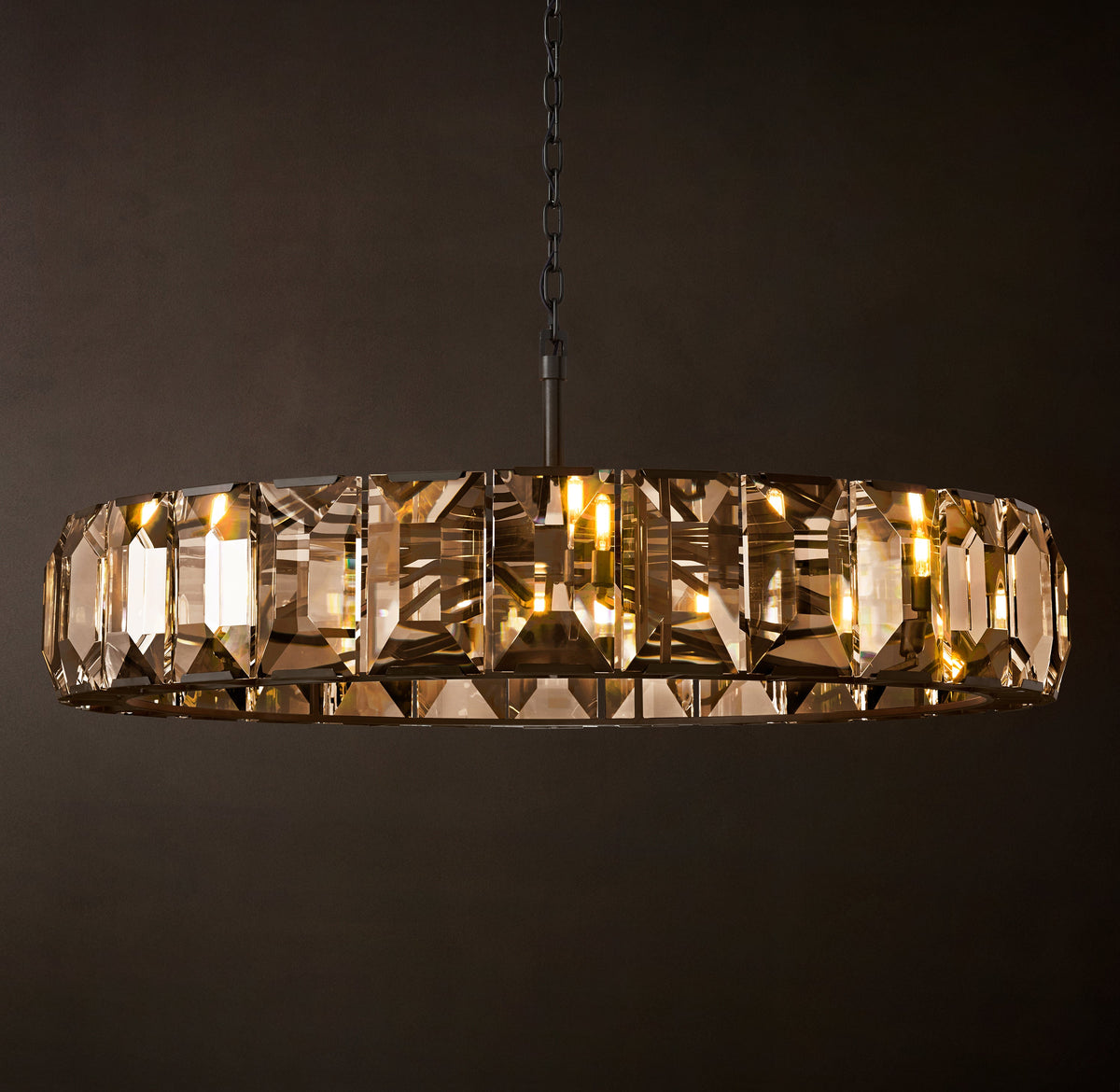 Signature Harlow Crystal Round Chandelier – 60" Iron — view 3