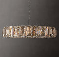 Signature Harlow Crystal Round Chandelier – 60" Polished Stainless Steel — view 1