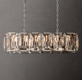 Signature Harlow Crystal Rectangular Chandelier – 42" Polished Stainless Steel — view 1
