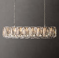 Signature Harlow Crystal Rectangular Chandelier – 54" Polished Stainless Steel — view 1