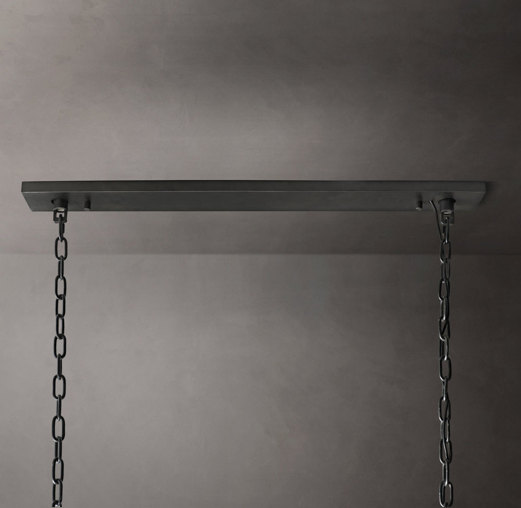 Signature Harlow Crystal Rectangular Chandelier – 62" Iron — view 3