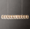 Signature Harlow Crystal Rectangular Chandelier – 74" Polished Stainless Steel — view 1