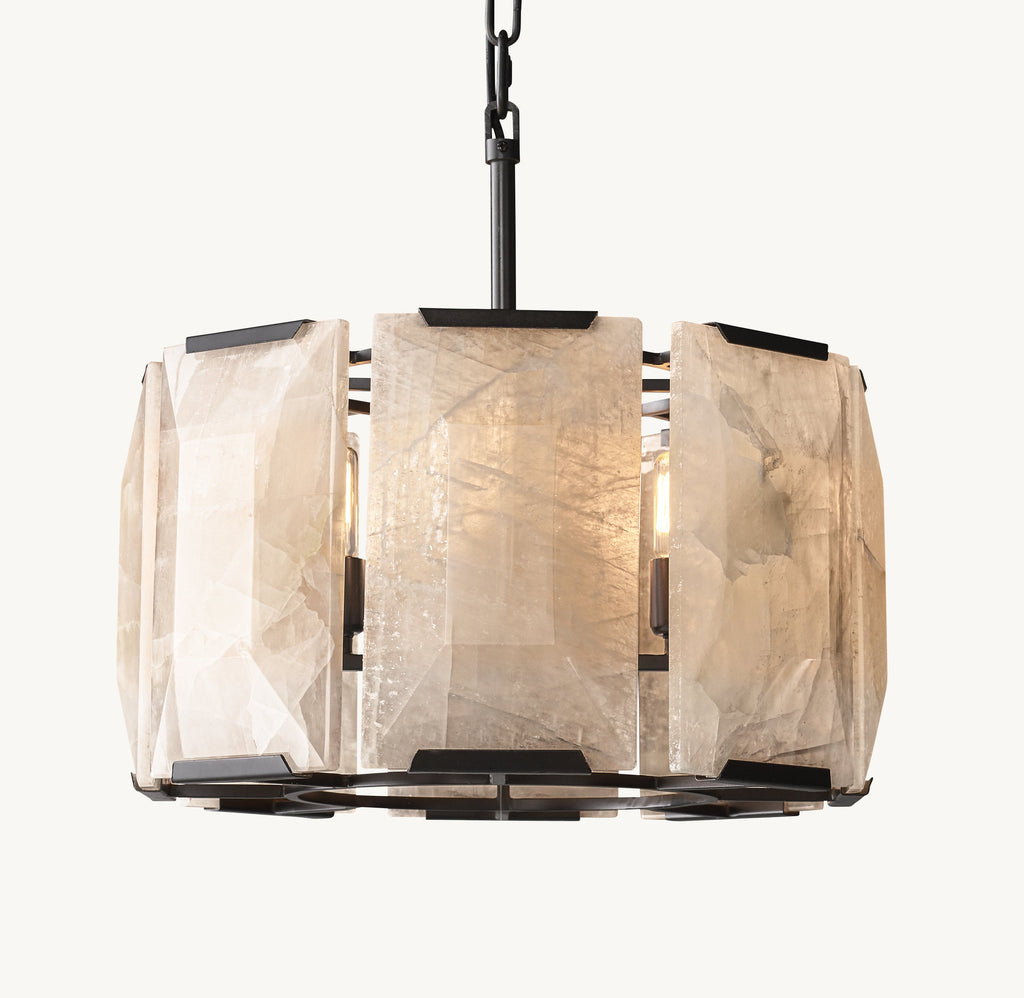 Signature Harlow Calcite Round Chandelier – 19" Iron — view 2