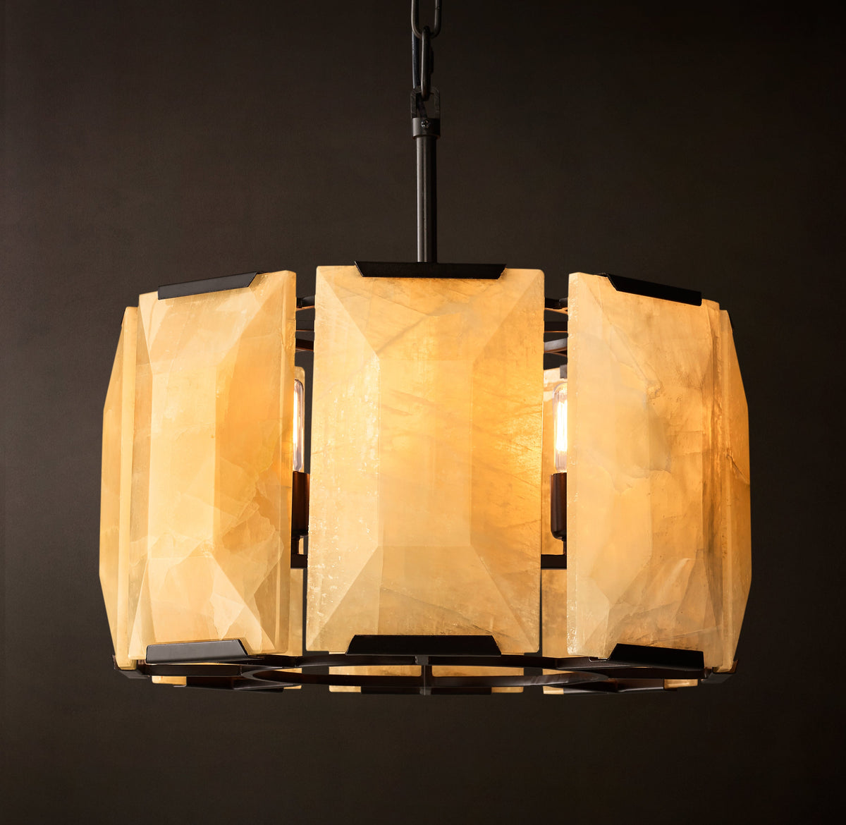 Signature Harlow Calcite Round Chandelier – 19" Iron — view 3