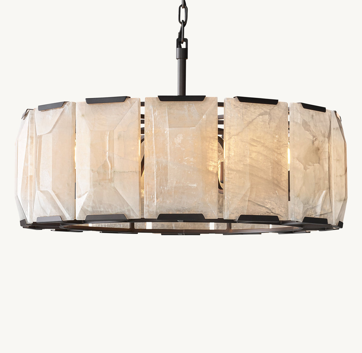 Signature Harlow Calcite Round Chandelier – 31" Iron — view 2
