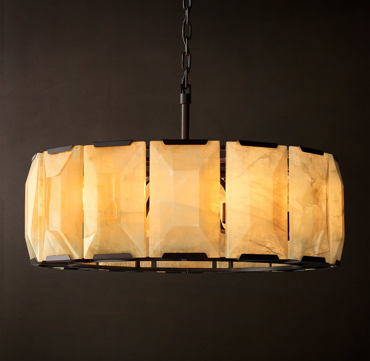 Signature Harlow Calcite Round Chandelier – 31" Iron — view 4