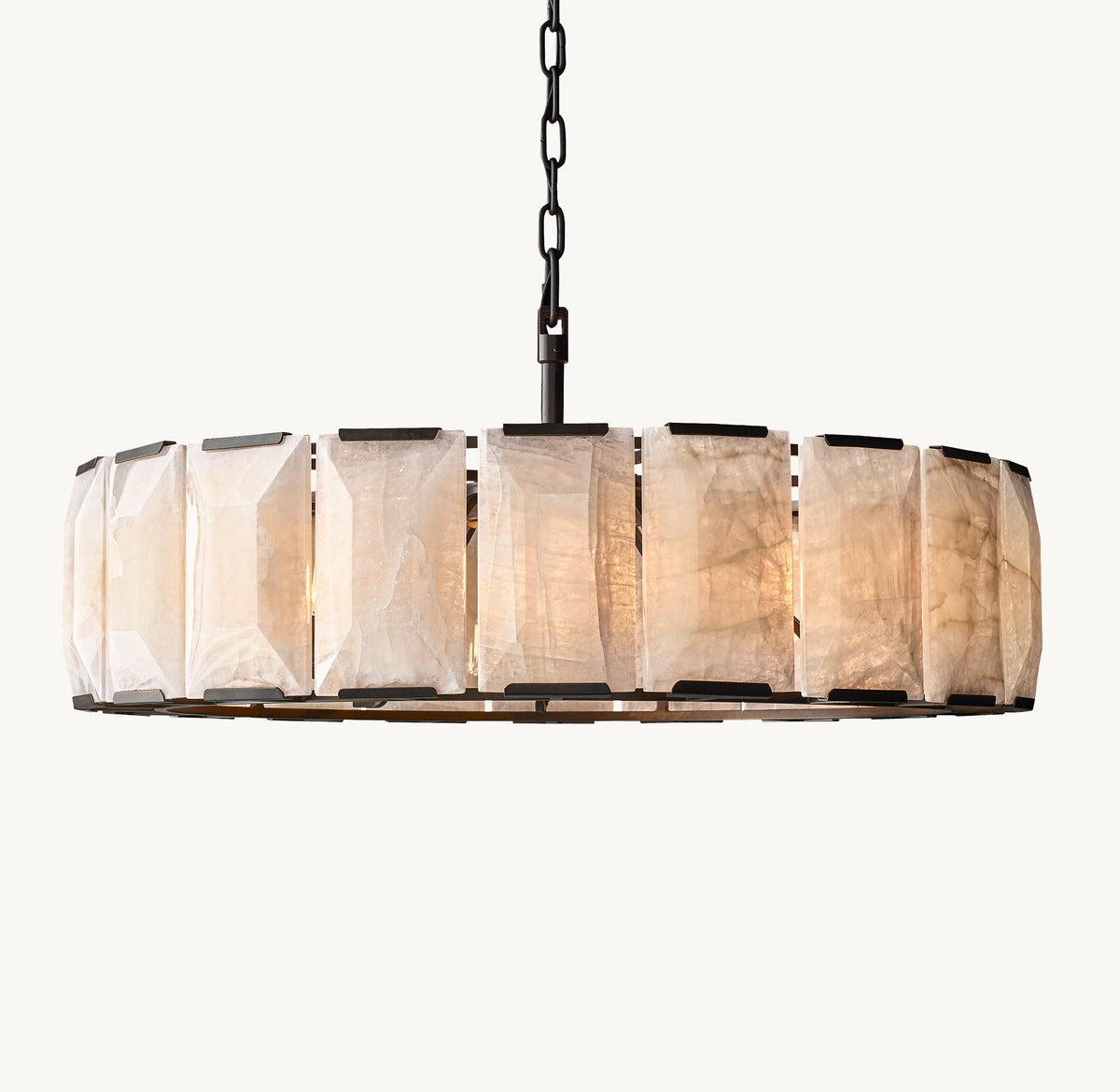 Signature Harlow Calcite Round Chandelier – 43" Iron — view 2