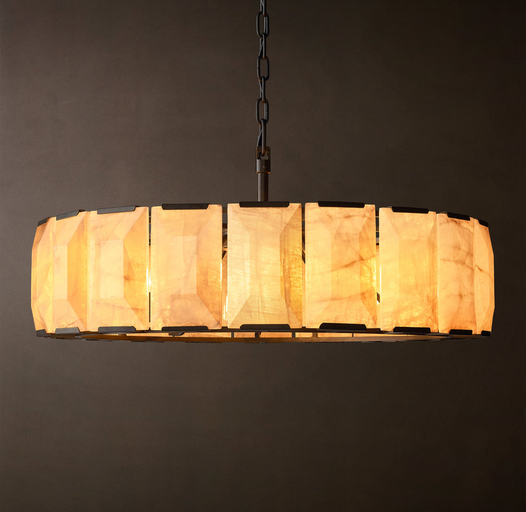 Signature Harlow Calcite Round Chandelier – 43" Iron — view 3