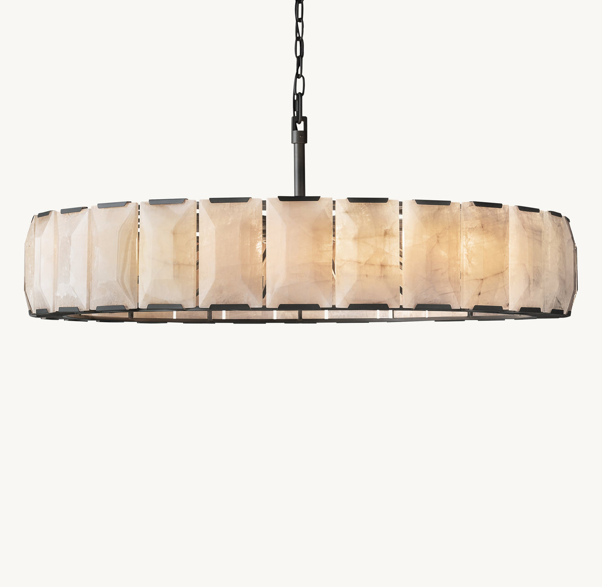 Signature Harlow Calcite Round Chandelier – 60" Iron — view 2