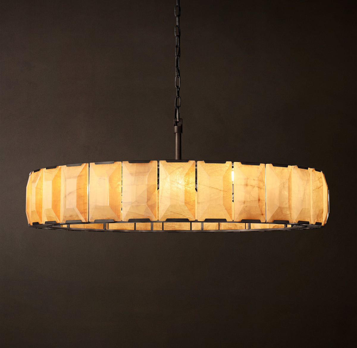 Signature Harlow Calcite Round Chandelier – 60" Iron — view 3