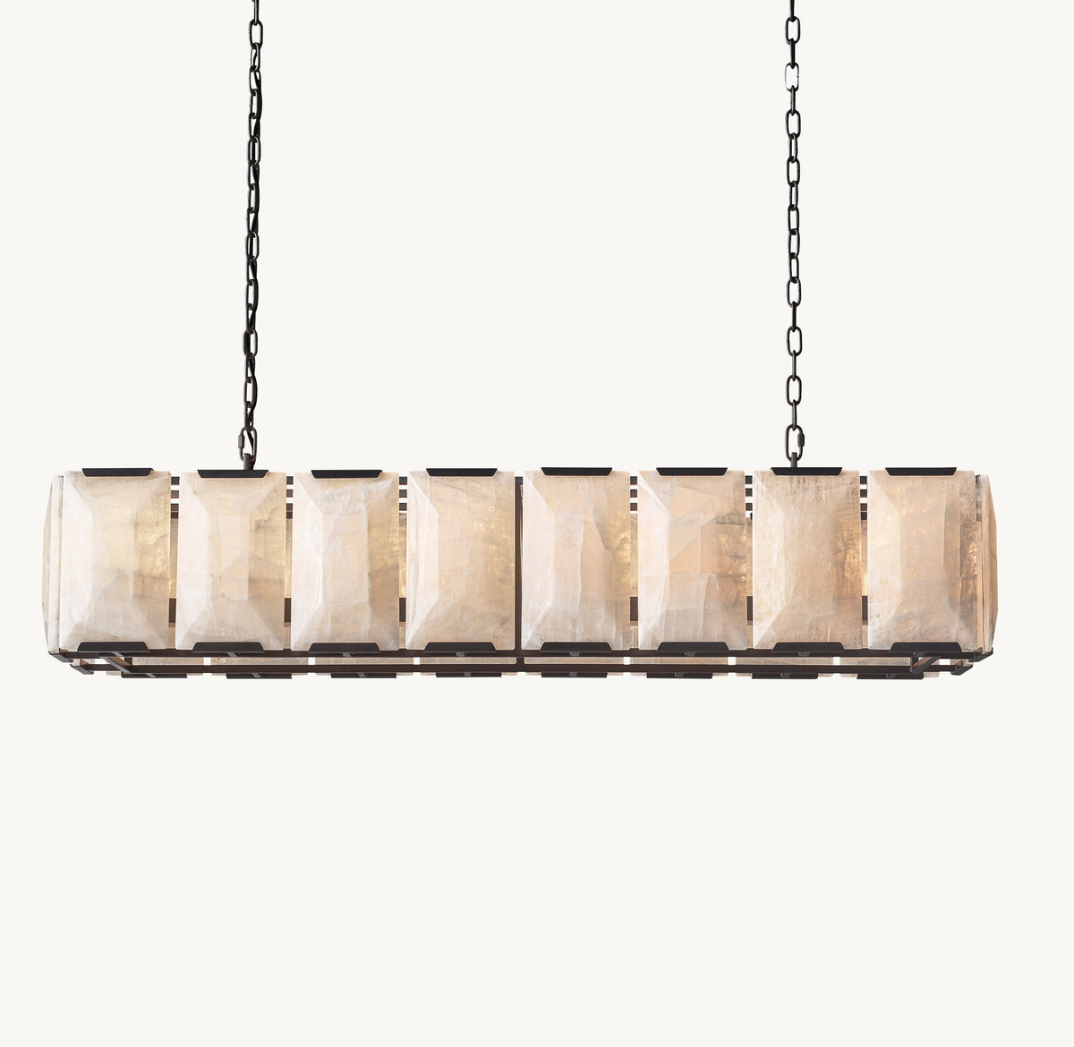 Signature Harlow Calcite Rectangular Chandelier – 54" — view 2
