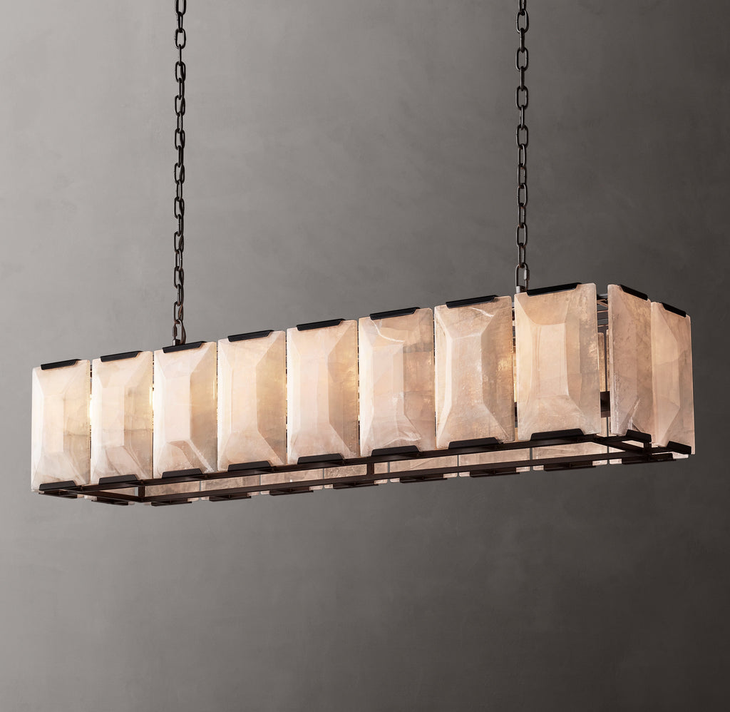 Signature Harlow Calcite Rectangular Chandelier – 54" — view 3