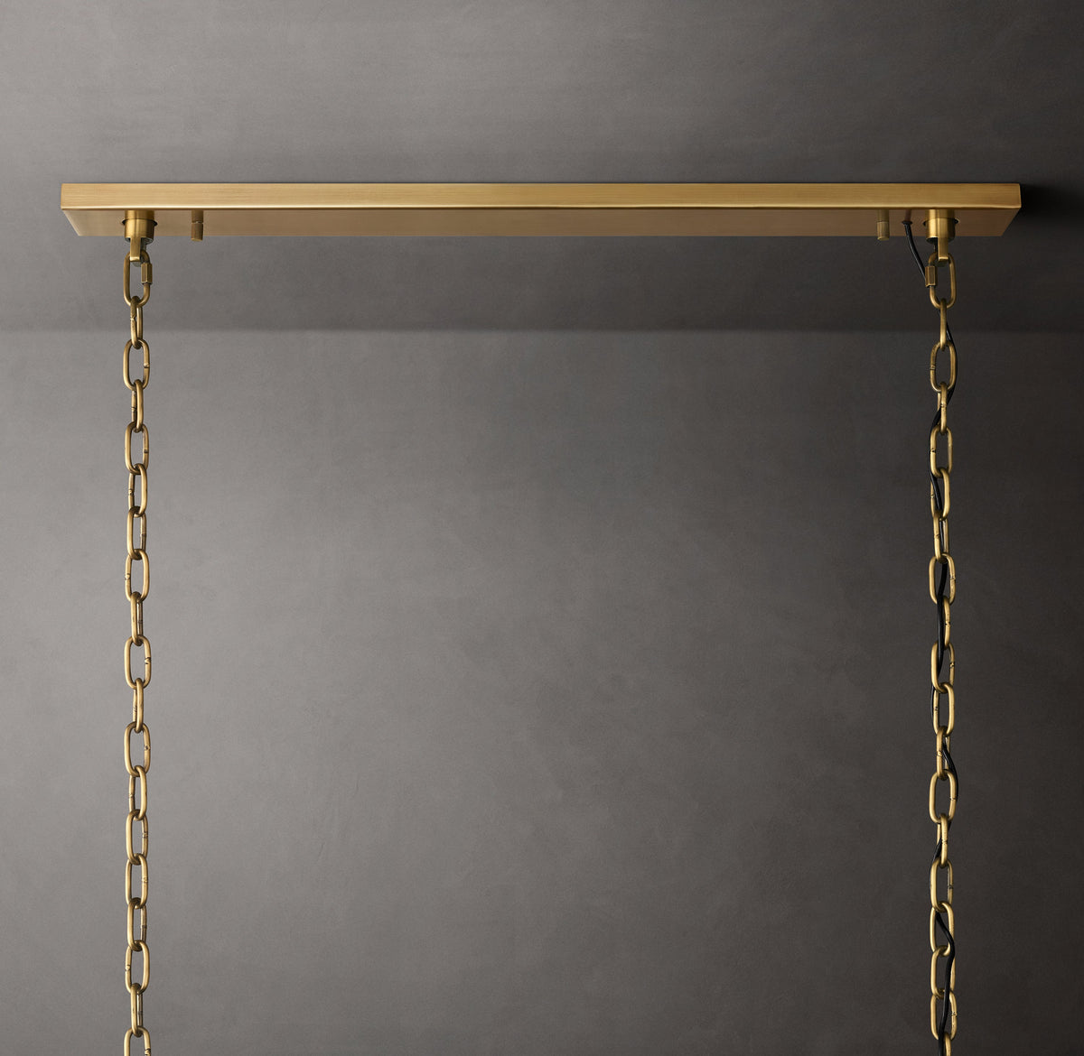 Signature Harlow Calcite Rectangular Chandelier – 62" Lacquered Burnished Brass — view 3