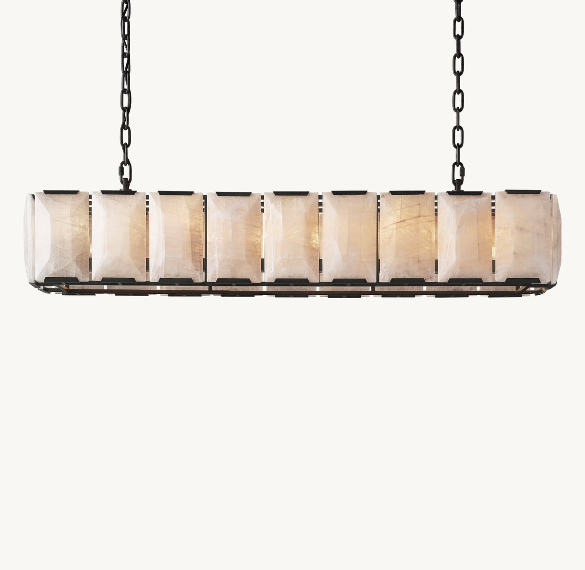 Signature Harlow Calcite Rectangular Chandelier – 62" Iron — view 2