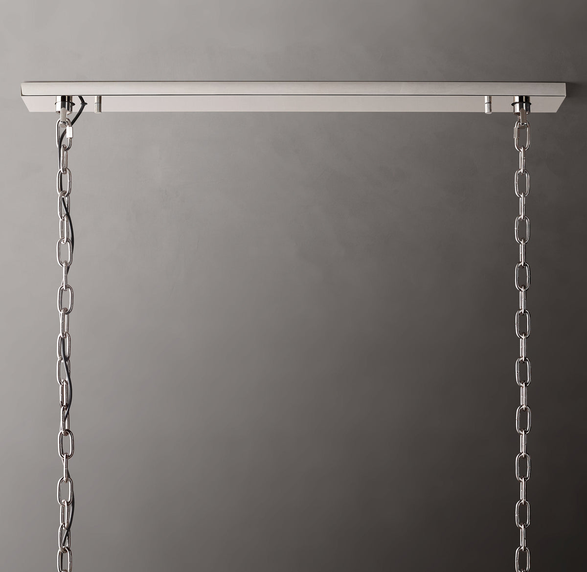Signature Harlow Calcite Rectangular Chandelier – 74" Polished Stainless Steel — view 3