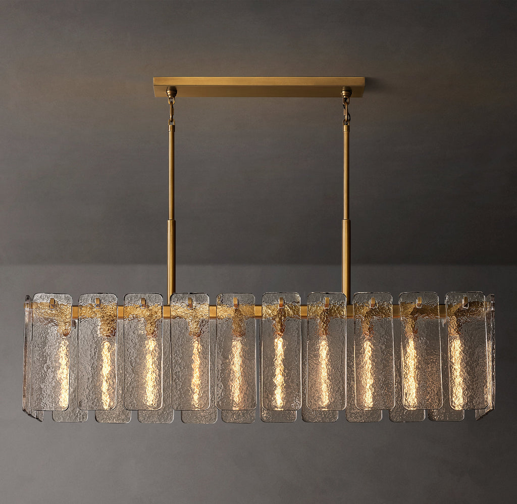 Signature Calamette Glass Rectangular Chandelier – 60" — view 1