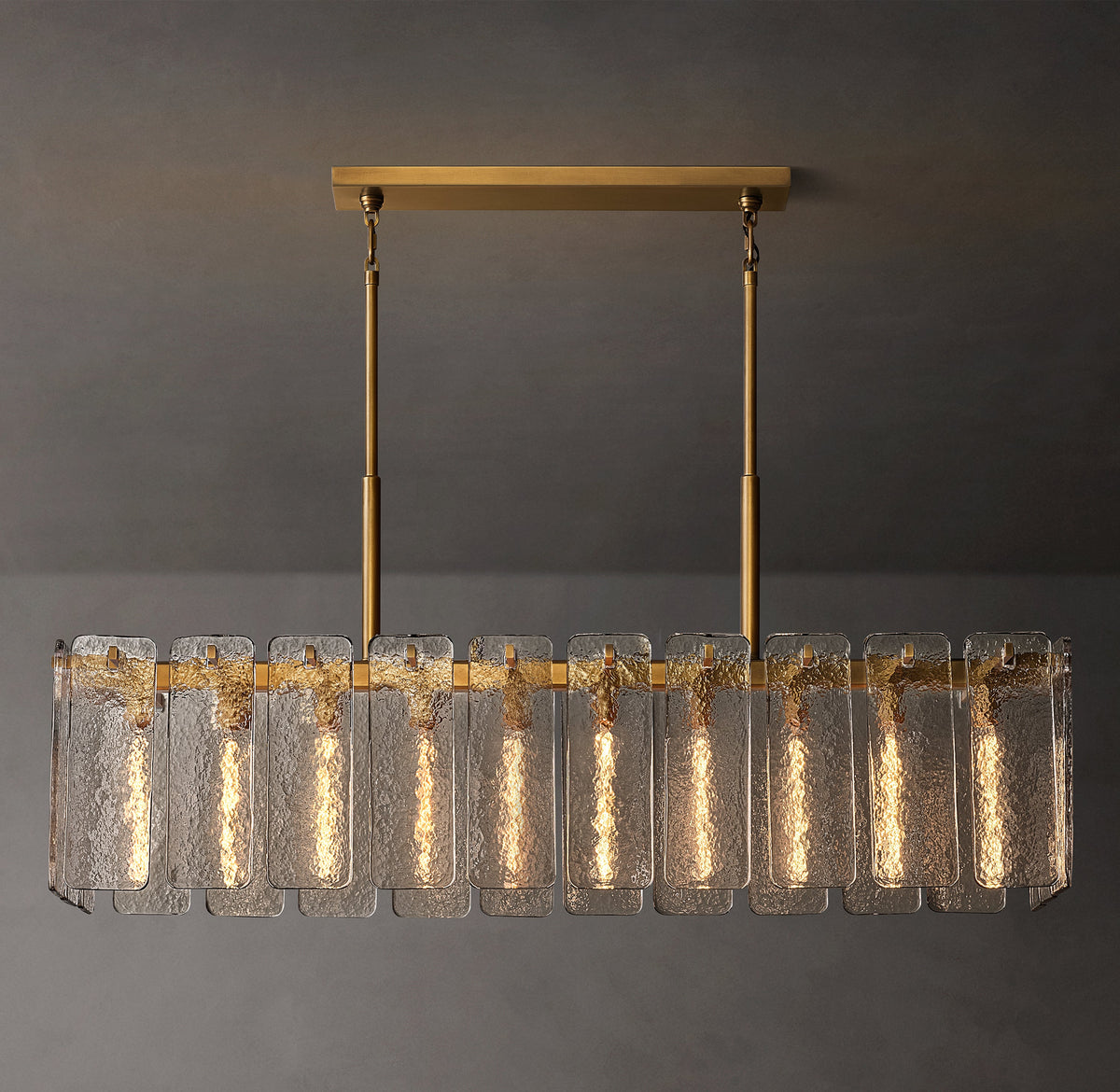 Signature Calamette Glass Rectangular Chandelier – 60" — view 1