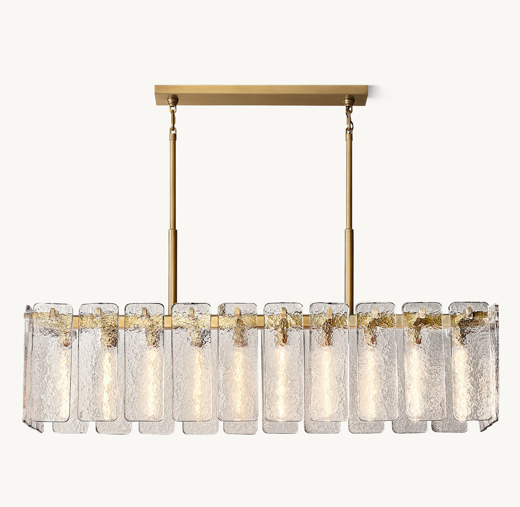 Signature Calamette Glass Rectangular Chandelier – 60" — view 2