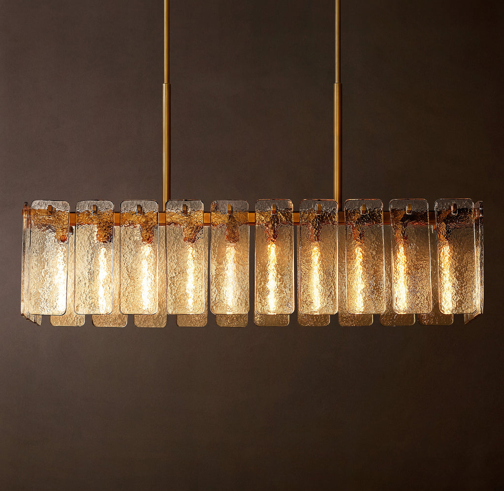 Signature Calamette Glass Rectangular Chandelier – 60" — view 4