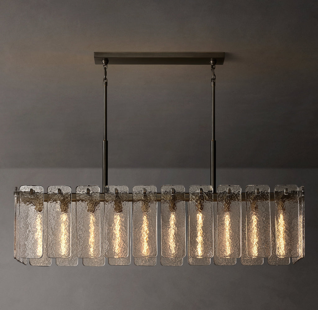 Signature Calamette Glass Rectangular Chandelier – 60" — view 1