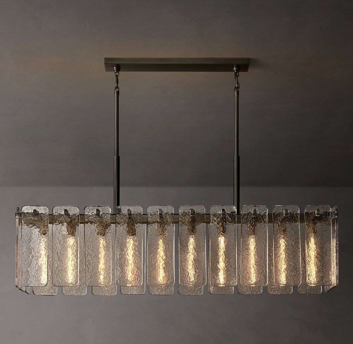 Signature Calamette Glass Rectangular Chandelier – 60" — view 1