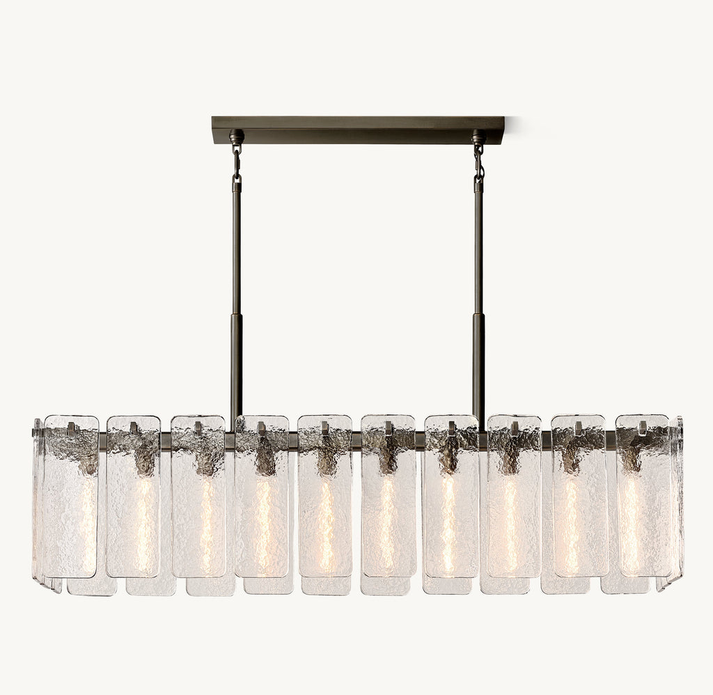 Signature Calamette Glass Rectangular Chandelier – 60" — view 2
