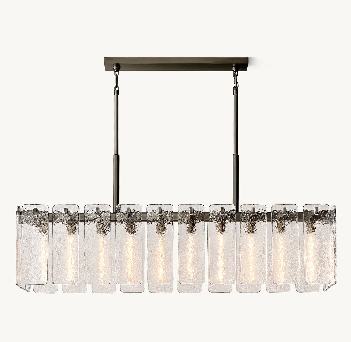 Signature Calamette Glass Rectangular Chandelier – 60" — view 2