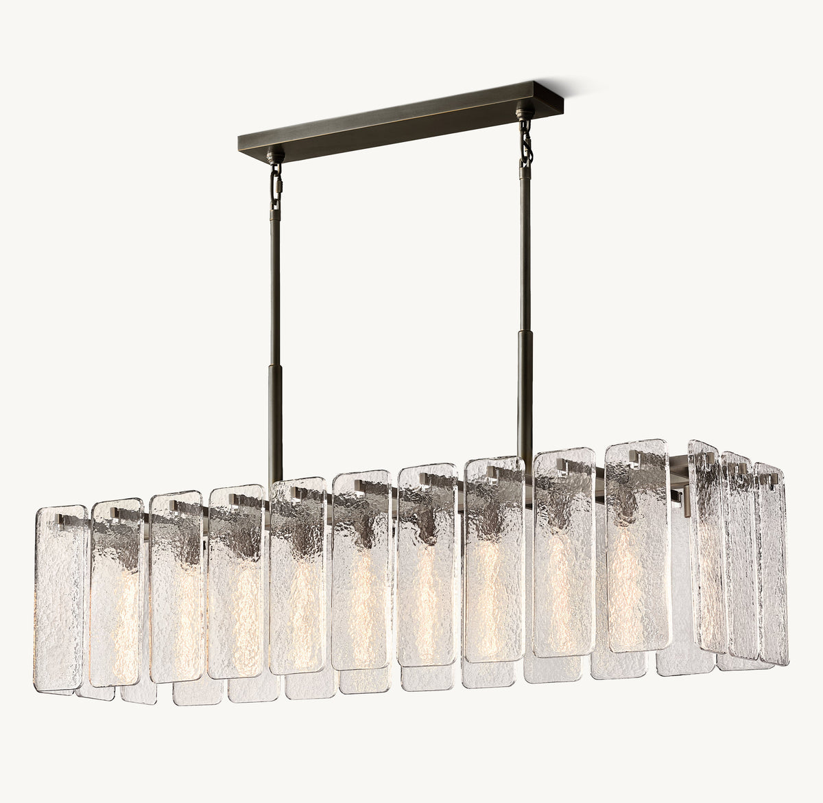 Signature Calamette Glass Rectangular Chandelier – 60" — view 4