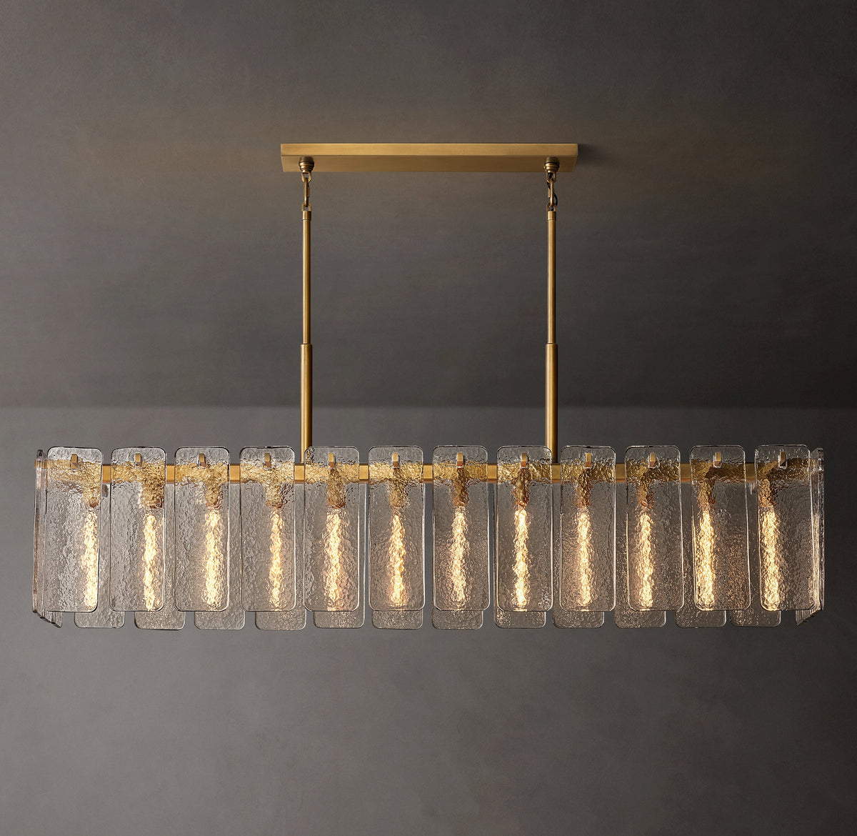 Signature Calamette Glass Rectangular Chandelier – 72" — view 1
