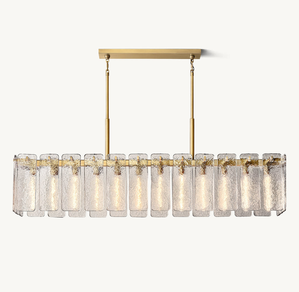 Signature Calamette Glass Rectangular Chandelier – 72" — view 2