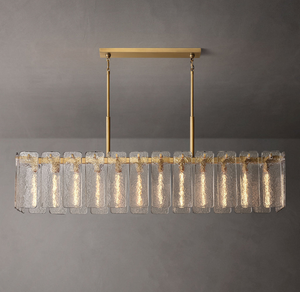 Signature Calamette Glass Rectangular Chandelier – 72" — view 3