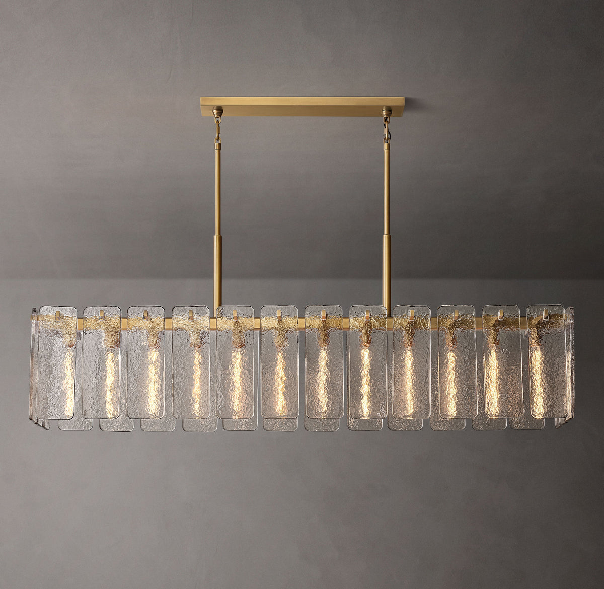 Signature Calamette Glass Rectangular Chandelier – 72" — view 3