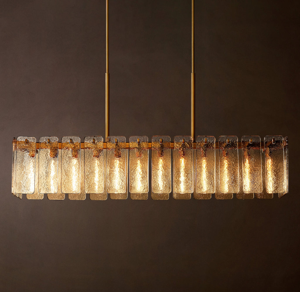 Signature Calamette Glass Rectangular Chandelier – 72" — view 4