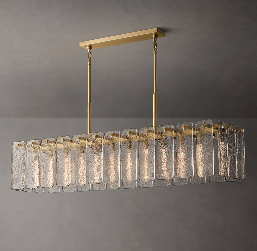 Signature Calamette Glass Rectangular Chandelier – 72" — view 5