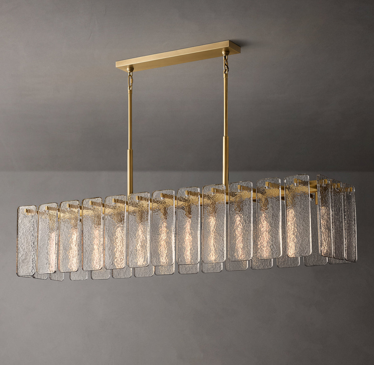 Signature Calamette Glass Rectangular Chandelier – 72" — view 5