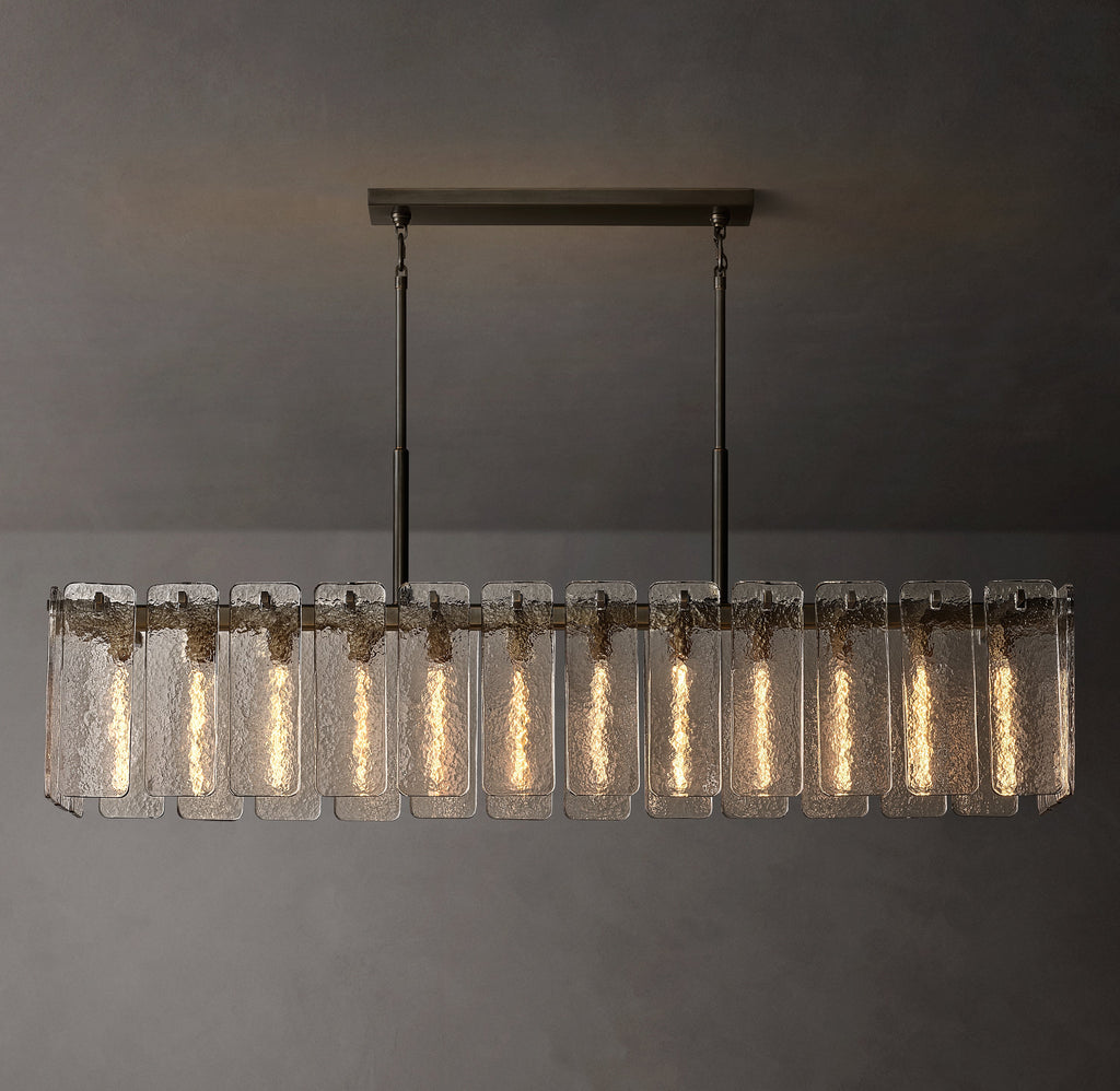 Signature Calamette Glass Rectangular Chandelier – 72" — view 1