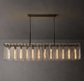 Signature Calamette Glass Rectangular Chandelier – 72" — view 1