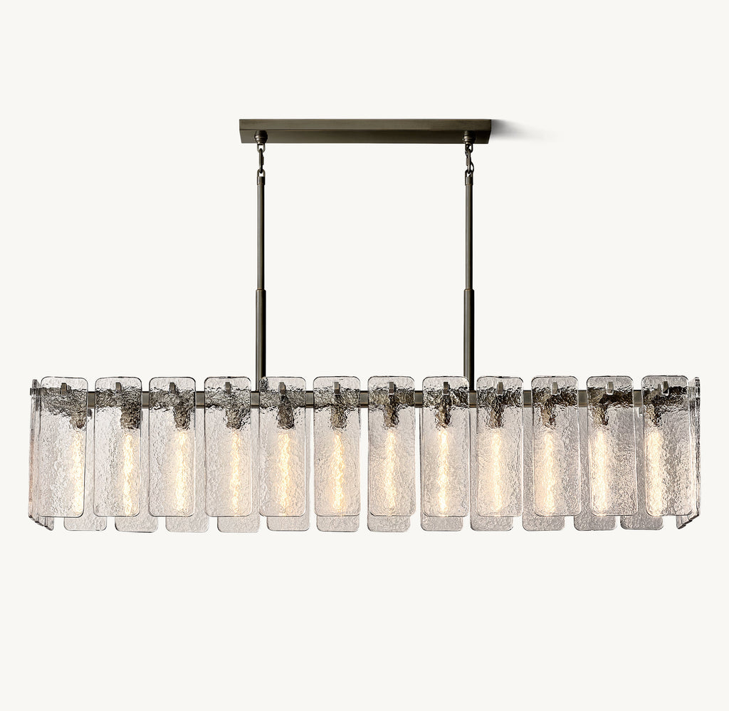 Signature Calamette Glass Rectangular Chandelier – 72" — view 2