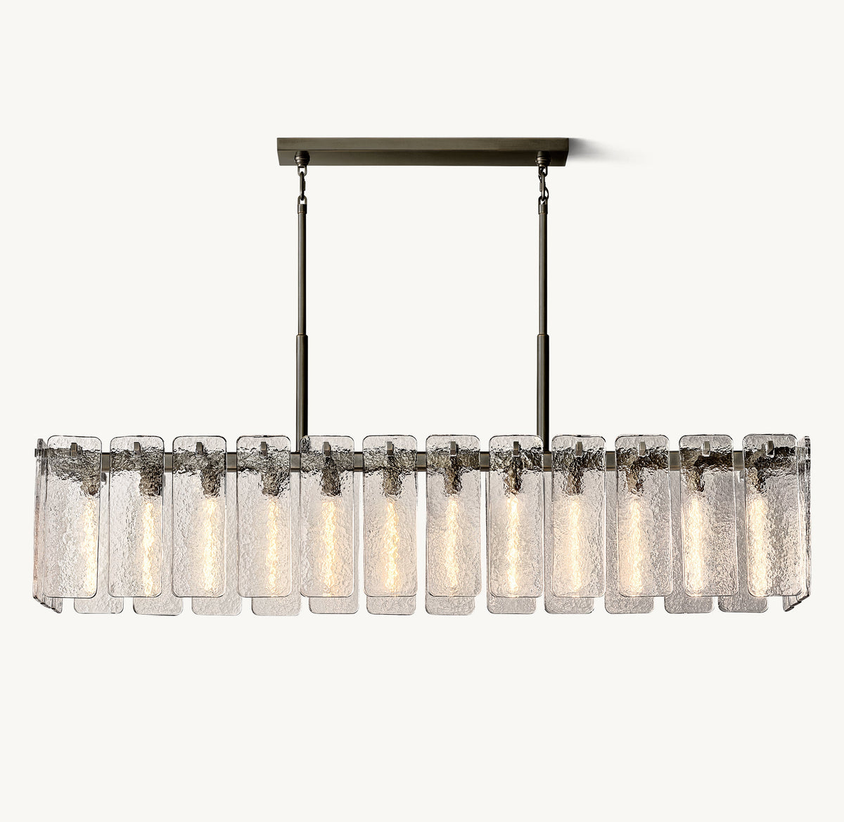 Signature Calamette Glass Rectangular Chandelier – 72" — view 2
