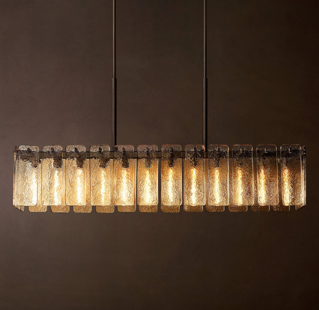 Signature Calamette Glass Rectangular Chandelier – 72" — view 3