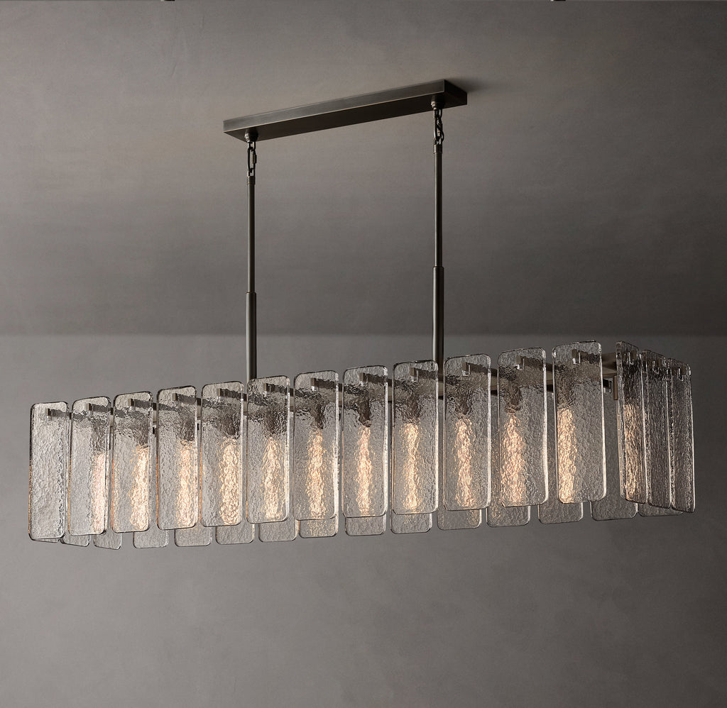 Signature Calamette Glass Rectangular Chandelier – 72" — view 4