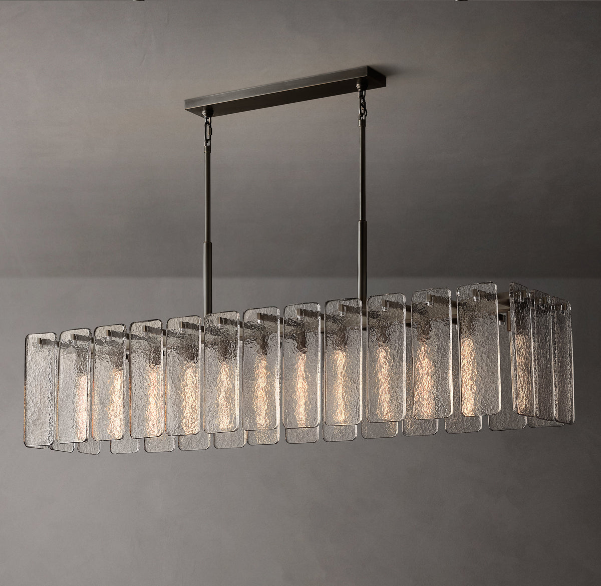Signature Calamette Glass Rectangular Chandelier – 72" — view 4